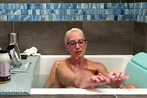 bathing with stella e01 pussy shaving and body shaving - milf stella