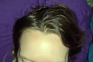 Milf receives facial after face fucking with ball licking and cumshot