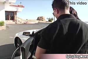 My new golddigger stepmom plays weird outdoor blowjob game