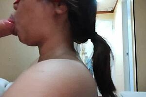 Asian Cumslut Sucks Cock for Facial