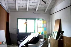 Skinny french blonde milf gets assfucked for cash in warehouse?