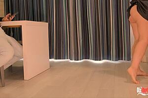 Stepmom fucks stepson in kitchen