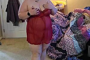 Bbw in Lingerie Performs Striptease Undressing Slowly for Amateur Milf