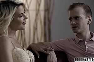 spineless cuckold watches milf wife with stepson