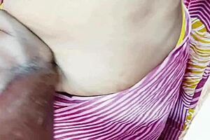 Stepson fucks stepmom with dirty talk in Telugu.