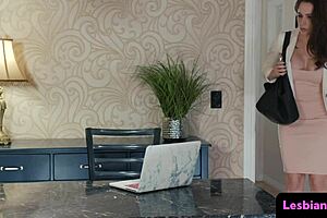 Tiny Tattooed Babe Spreads Legs For Beautiful MILF's Oral Pleasure