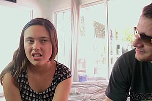 Young amateur says she loves doggystyle with monster cock