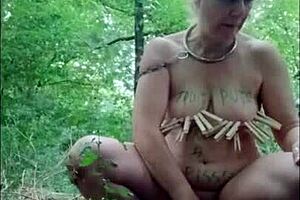 Look at this slave humiliated in the forest!