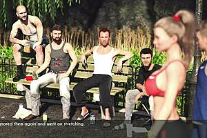 a wife and stepmother are out for a jog in the park