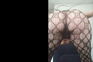 Real amateur Arab in hijab niqab masturbates to squirting orgasm on webcam while husband away.