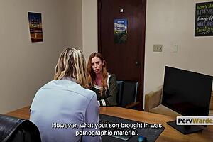 Pervwarden Punishes Nervous Cougar In Office Garage Sex