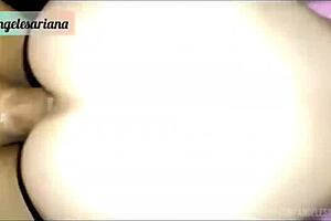 Latina teen gives footjob and blowjob to monster cock in food play