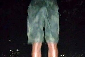 Park interview with mature woman during photoshoot