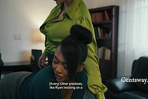 Lesbian MILF Hires Women For Butt Plug Fun At Work. They Lick Asses And Dominate Each Other.