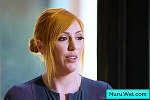 SEXY BIG TIT BLONDE MASSEUSE EXPLAINS NURU MASSAGE!