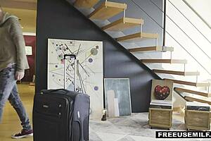 Watch this ebony cougar suck and ride cock in the kitchen? So teasing!