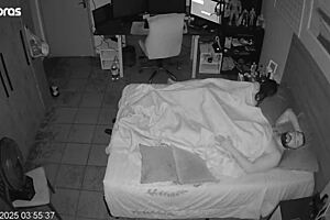 Eles fingem esquecer a câmera como loucos no quarto