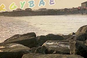 Couple flashes at public bar and beach