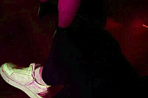 A Horny Slut Jerks Off in Nightclub Toilet