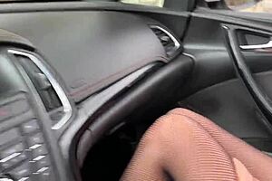 fucked slut in public convertible