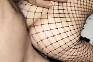 Beautiful milf wears stockings and lingerie for erotic sex