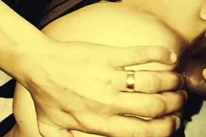 Beautiful milf wears stockings and lingerie for erotic sex