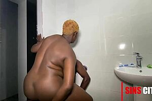 cheating wife bent over in bathroom