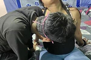 Stepson fucks stepmom's ass in desi style on ranch