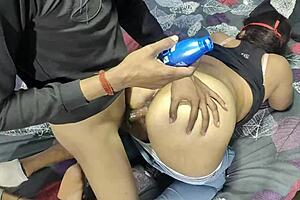 Stepson fucks stepmom's ass in desi style on ranch