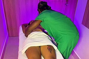 big tits latina milf seduces the boy during a rough massage in the bedroom