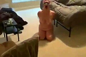 Blindfolded woman receives oral attention