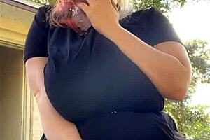 alt milf nextdoor smokes and relaxes outback