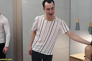 Flexi milf gets cuckold rough ass fucked 😈