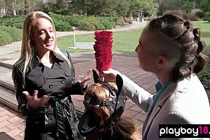 Kate introduces mature pony roleplay enthusiasts outdoors