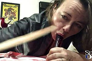 I fucked this milf in green leather and satin, ass licking spanking oh wow