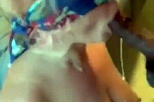 Blindfolded woman receives oral attention