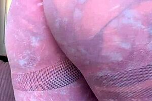 Milf Melody Radford Sheer Gym Leggings Close-Up