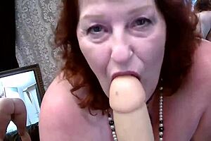 Wow, Dawnskye1962 Rips Clothes to Ride That Big White Dildo!