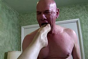 sexy redhead vanessa gives blowjob to mature man!