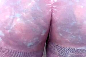 Milf Melody Radford Sheer Gym Leggings Close-Up