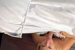 Big cock ghost fucks Karen Sleent outdoors with cum in mouth