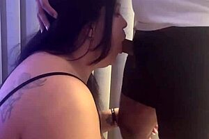 Curvy milf asks 'want deepthroat on your cock?'