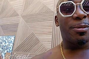 cleo cadillac fucks muscular funkeiro with huge cock in the bush.