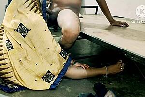 indian desi maid working hard for the owner