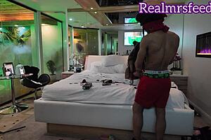 medusa says, 'bind me tight' in bondage scene with black wolf