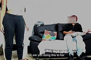 Stepfather Tests Son's Girlfriend with Blowjob and Doggystyle