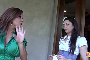 i bossy brunette lesbo discipline lazy employee with pussy eating and tribbing