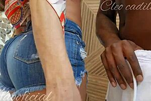 cleo cadillac fucks muscular funkeiro with huge cock in the bush.