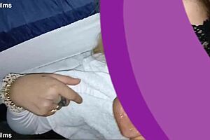 pretty young tatted girl lets me cum on her face after quick blowjob