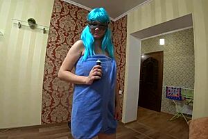 Lesbian Oils Pregnant Milf And Dildos Her Hairy Pussy In Fetish POV!